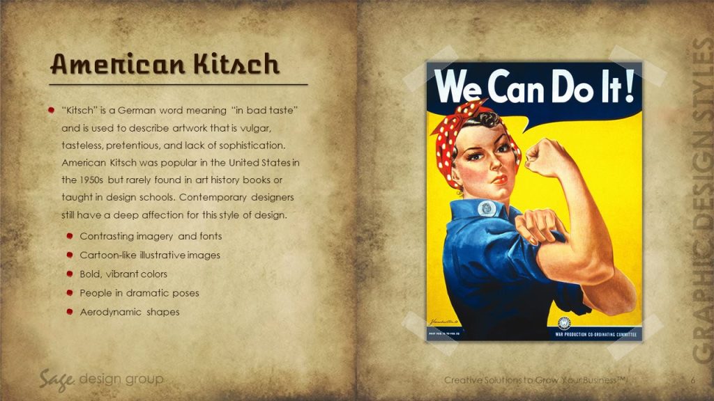 American Kitsch - Graphic Design Styles - Sage Design Group - Annette Sage, CEO
