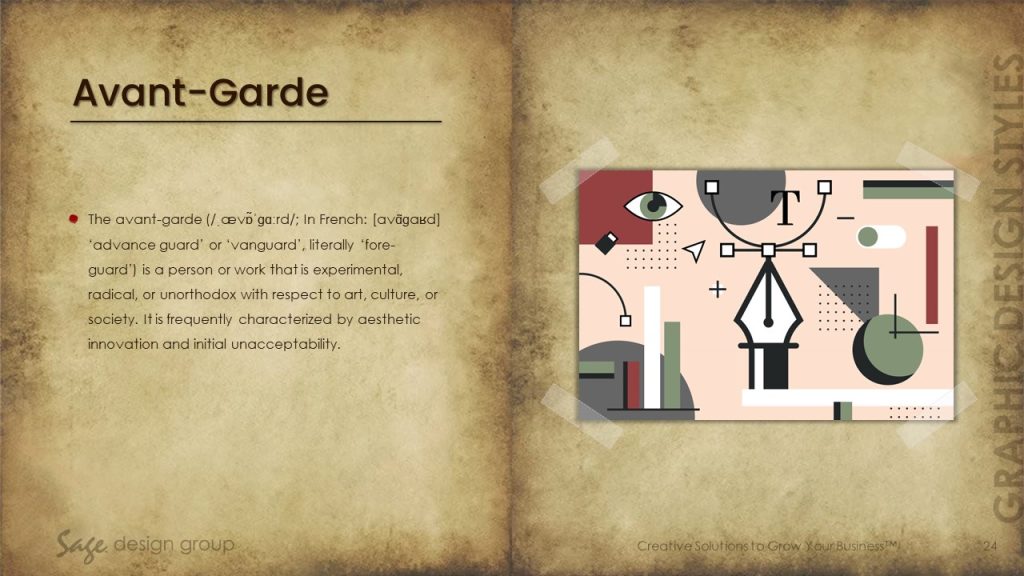 Avant-Garde - Graphic Design Styles - Sage Design Group - Annette Sage, CEO