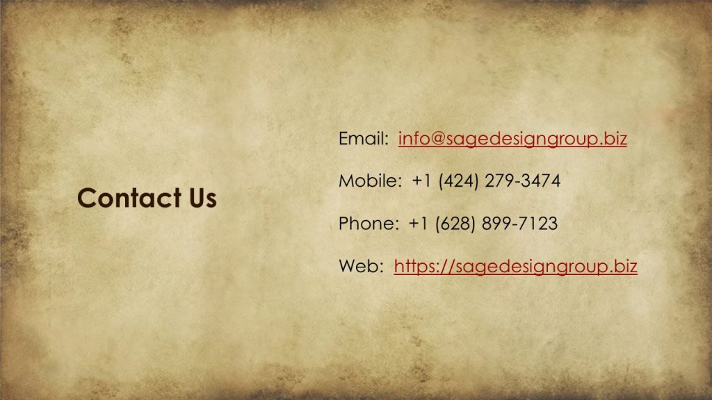 Contact Sage Design Group - Creative Solutions to Grow Your Business - Annette Sage, CEO