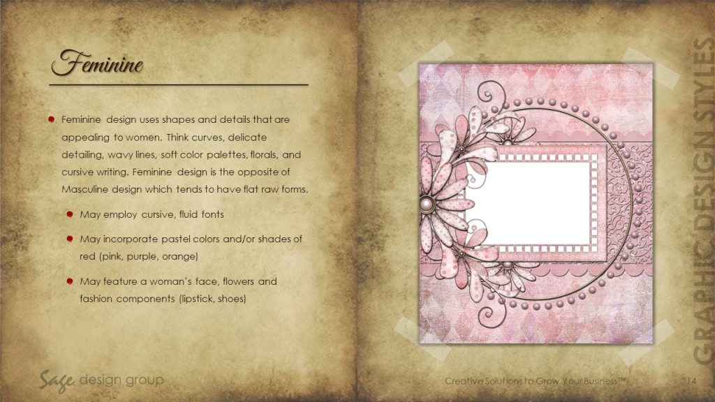 Feminine - Graphic Design Styles - Sage Design Group - Annette Sage, CEO