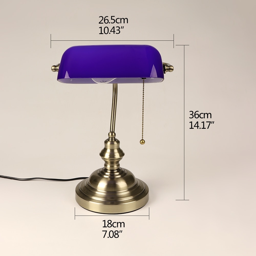Vintage Banker Table Lamp - Blue - Sage Design Group - Annette Sage, CEO