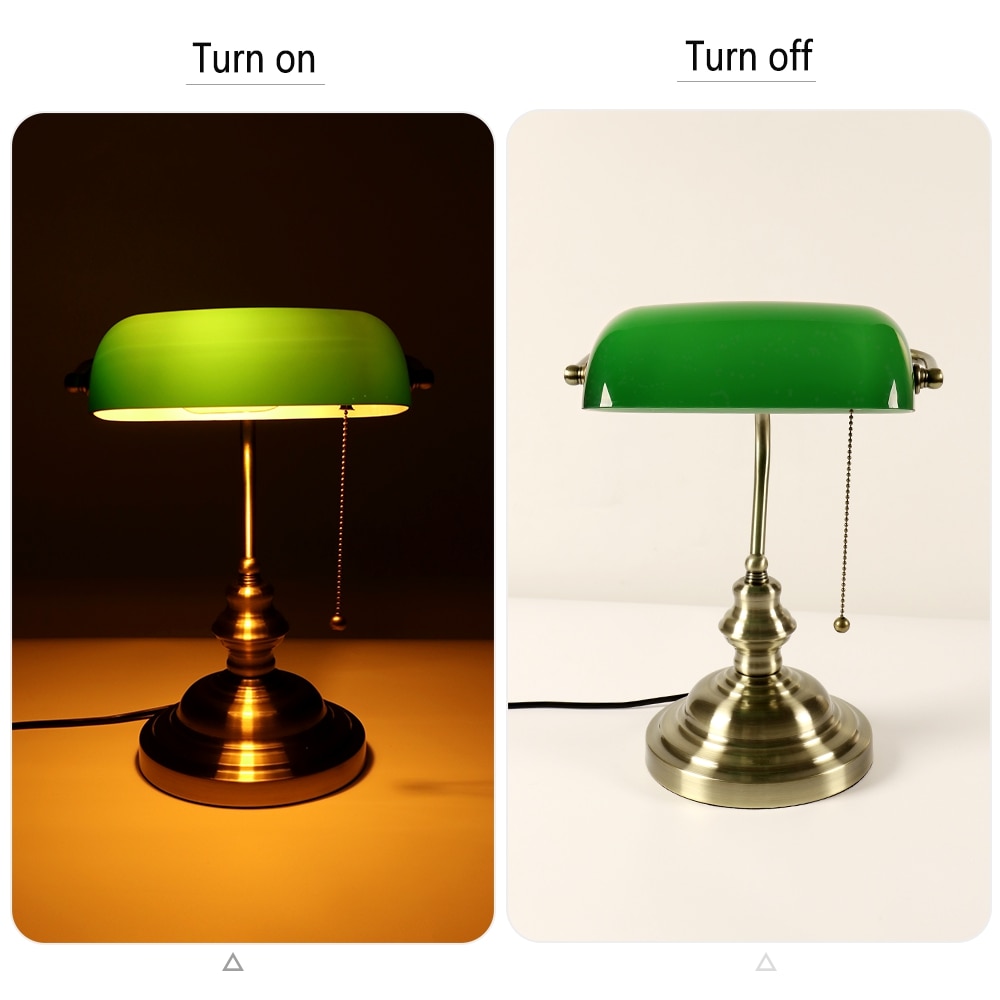 Vintage Banker Table Lamp - Green - Sage Design Group - Annette Sage, CEO