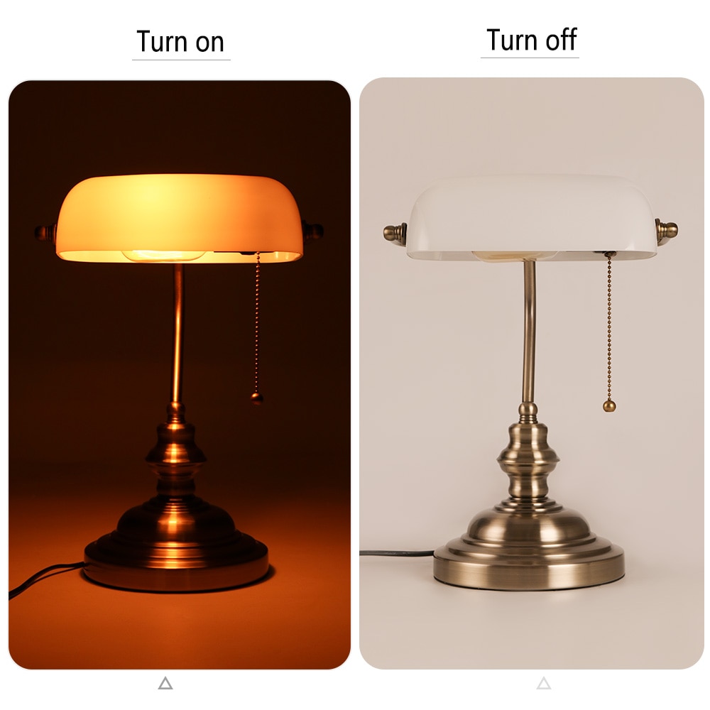 Vintage Banker Table Lamp - Milky White - Sage Design Group - Annette Sage, CEO