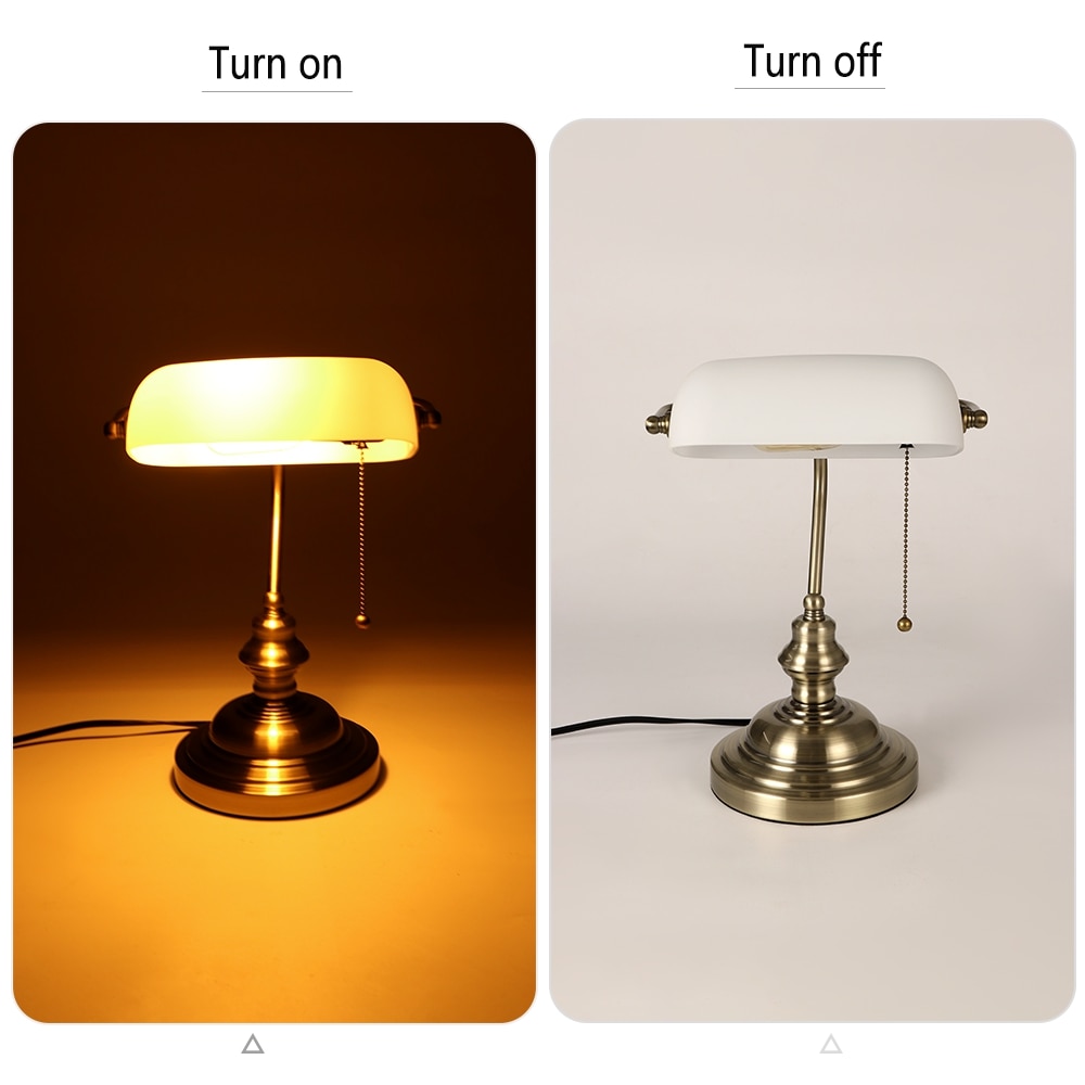 Vintage Banker Table Lamp - Frosted White - Sage Design Group - Annette Sage, CEO