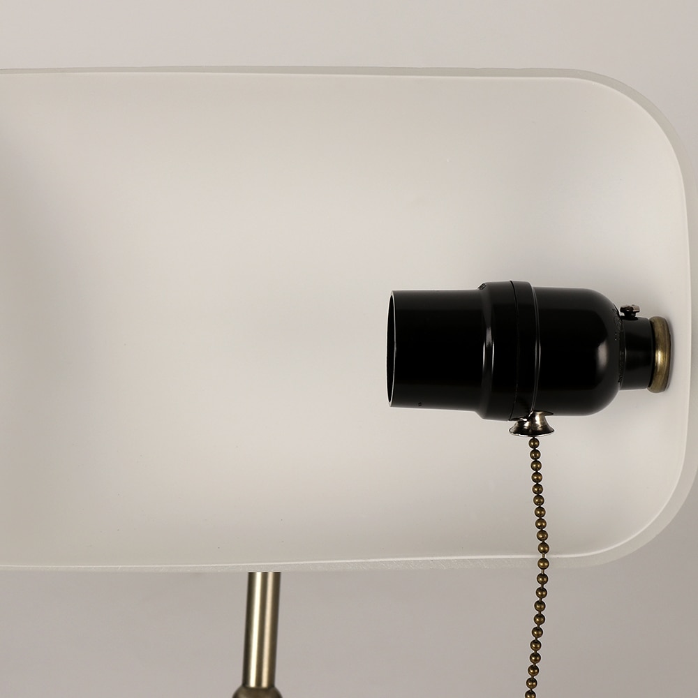 Vintage Banker Table Lamp - Frosted White - Sage Design Group - Annette Sage, CEO
