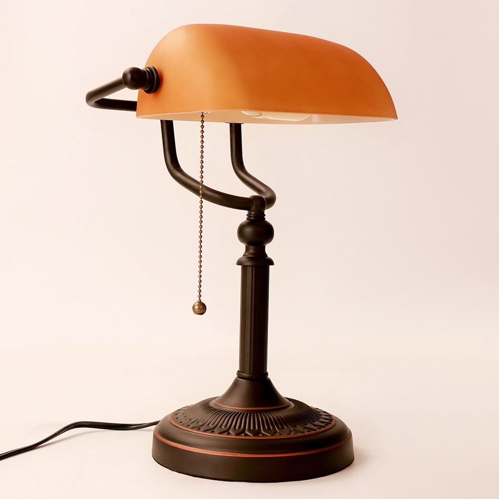 Vintage Banker Table Lamp - Amber - Sage Design Group - Annette Sage, CEO